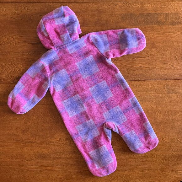 Columbia pink plaid fleece bunting 3-6m - Picture 10 of 11